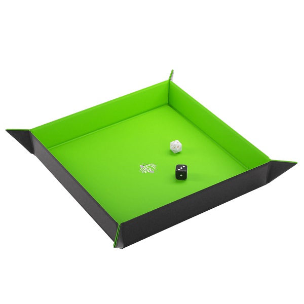GAMEGENIC MAGNETIC DICE TRAY SQUARE BLACK/GREEN