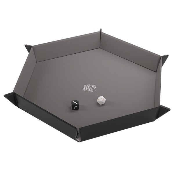 GAMEGENIC MAGNETIC DICE TRAY HEXAGONAL BLACK/GRAY