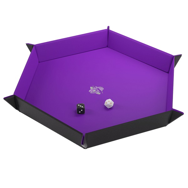 GAMEGENIC MAGNETIC DICE TRAY HEXAGONAL BLACK/PURPLE