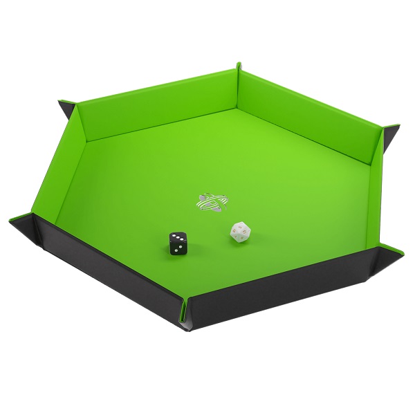 GAMEGENIC MAGNETIC DICE TRAY HEXAGONAL BLACK/GREEN