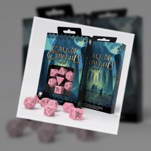 Q-WORKSHOP: CALL OF CTHULHU PACK DADOS FUCSIA & NEGRO (7)