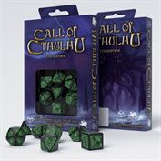 Q-WORKSHOP CALL OF CTHULHU, 7TH EDITION PACK DADOS NEGRO & VERDE (7)