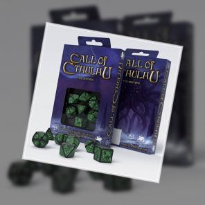 Q-WORKSHOP CALL OF CTHULHU, 7TH EDITION PACK DADOS NEGRO & VERDE (7)