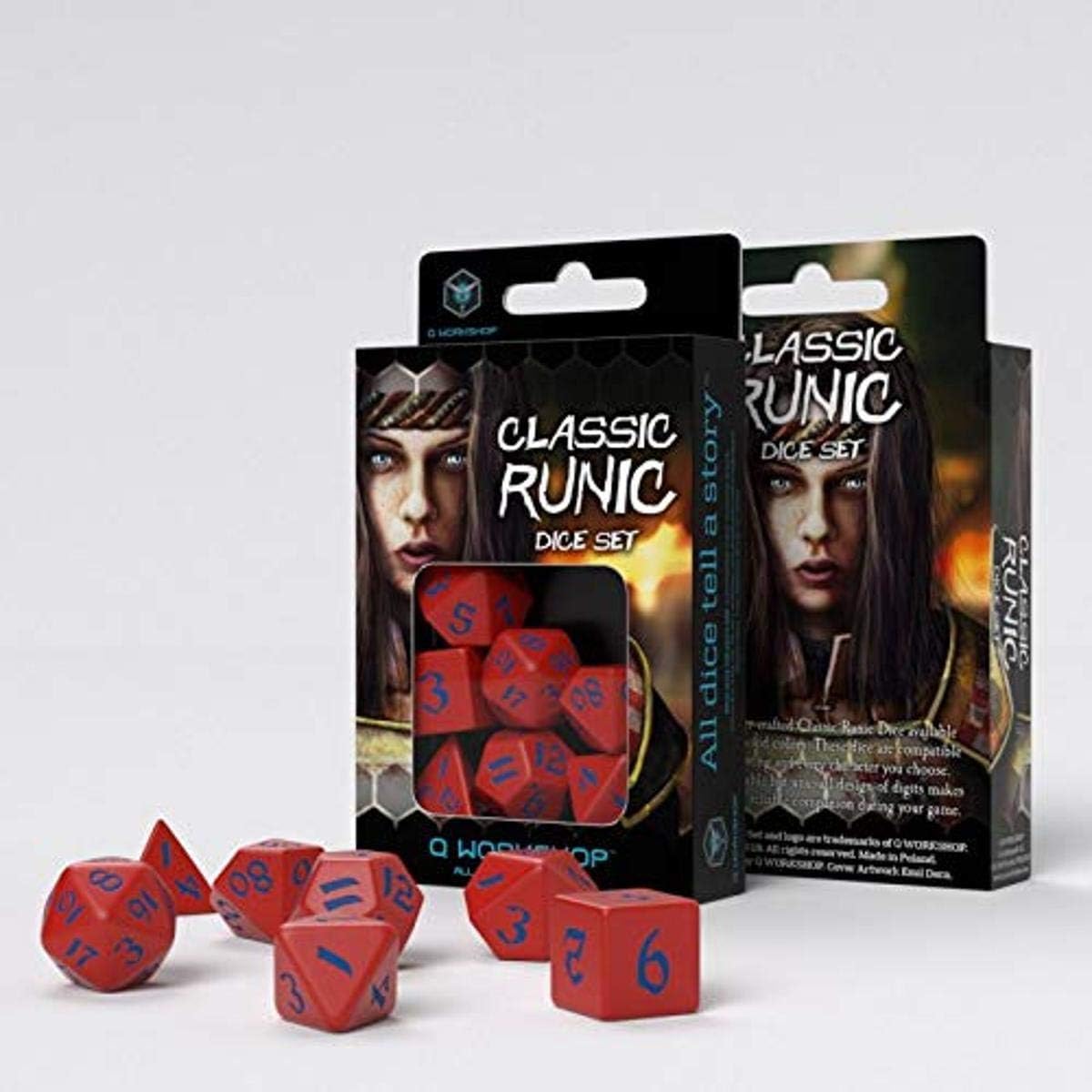 QW DADOS CLASSIC RUNIC ROJO Y AZUL