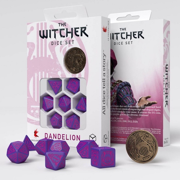 Q-WORKSHOP THE WITCHER DANDELION THE CONQUEROR DOF HEARTS DICE SET (7)