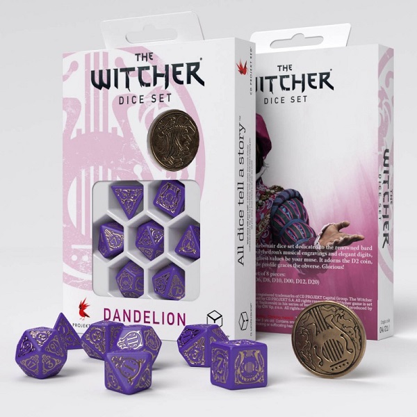 Q-WORKSHOP THE WITCHER DANDELION VISCOUNT OF  LETTENHOVE DICE SET (7)