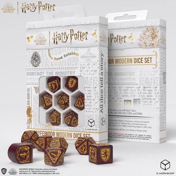 Q-WORKSHOP Harry Potter Gryffindor Modern Dice Set - Red