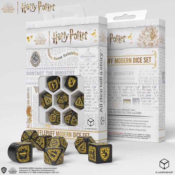 Q-WORKSHOP Harry Potter Hufflepuff Modern Dice Set - Black