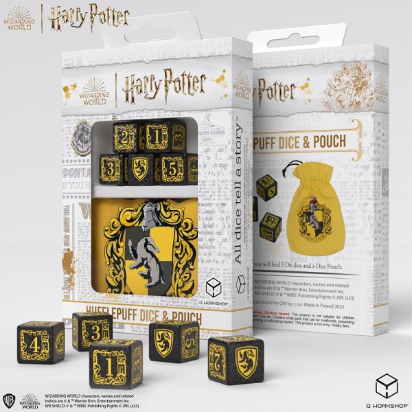 Q-WORKSHOP Harry Potter Hufflepuff 5D6 Dice & Pouch