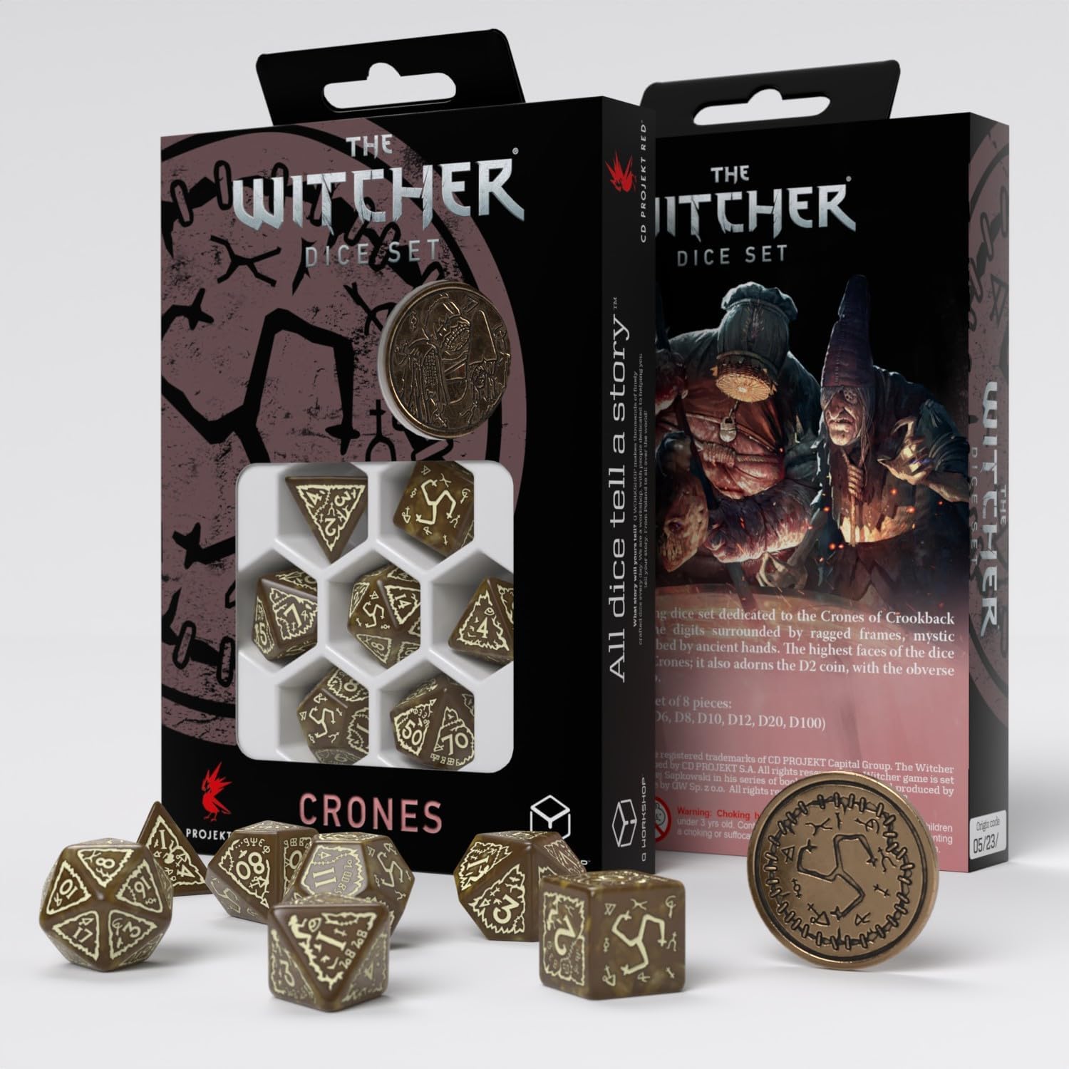 QW DADOS THE WITCHER + MONEDA CRONES WEAVESS