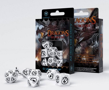 Q-WORKSHOP DRAGONS PACK DADOS BLANCO & NEGRO (7)