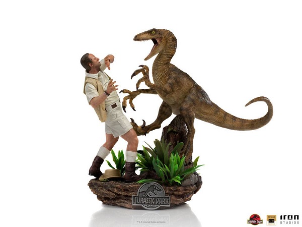 ART SCALE 1/10 JURASSIC PARK ROBERT MULDOON Y VELOCIRAPTOR CLEVER GIRL