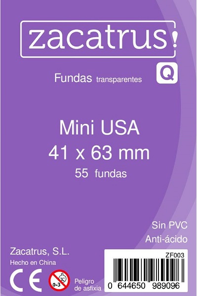 FUNDAS ZACATRUS! MINI USA 41X63 (55 UNIDADES)