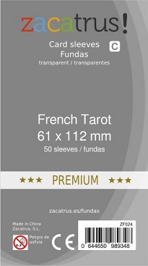 FUNDAS ZACATRUS! FRENCH TAROT PREMIUM 61X112 (50 UNIDADES)