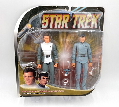 PACK FIGURA ADMIRAL JAMES T. KIRK & COMMANDER SPOCK (CAJA DAÑADA)