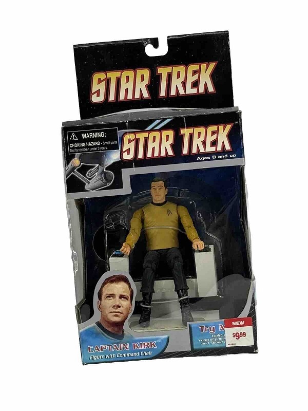 CAPITAN KIRK SILLA STAR TREK FIGURA CAJA DAÑADA