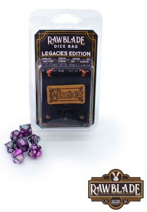 RAWBLADE SET DE DADOS + BOLSA DE CUERO ELFO OSCURO