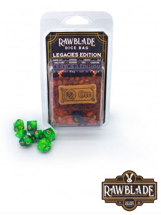RAWBLADE SET DE DADOS + BOLSA DE CUERO ORCO