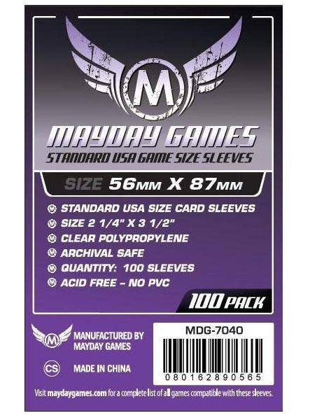 FUNDA MAYDAY STANDARD USA 56 MM X 87 MM (100)