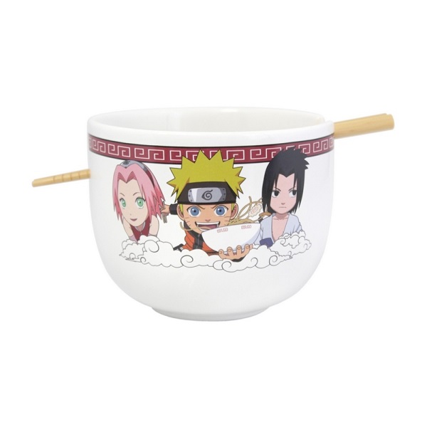 BOWL CON PALILLOS NARUTO SHIPPUDEN NARUTO SASUKE Y SAKURA