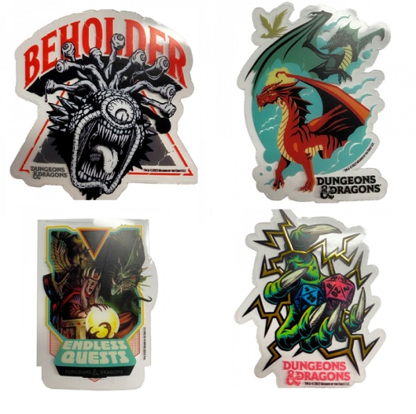 PACK4 PEGATINAS D&D DUNGEONS & DRAGONS