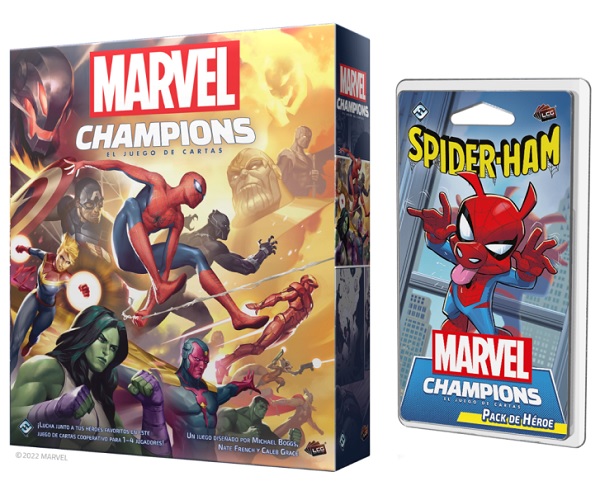 PACK OFERTA MARVEL CHAMPIONS + SPIDER-HAM PACK DE HEROE