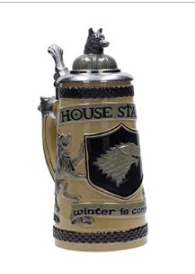 CASA STARK JARRA CERAMICA RELIEVE CON TAPA GAME OF THRONES