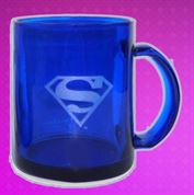 Superman logo taza cristal transparente