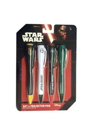 Set de 4 boligrafos Proyector de luz (tintas diferentes) Star Wars