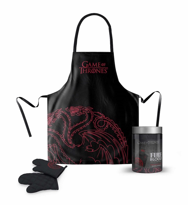 TARGARYEN DELANTAL Y MANOPLA TARRO CRISTAL GAME OF THRONES
