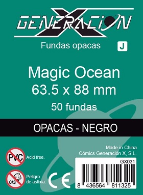 FUNDAS GENX OCEAN OPACAS - NEGRO 63.5X88 MM (50)