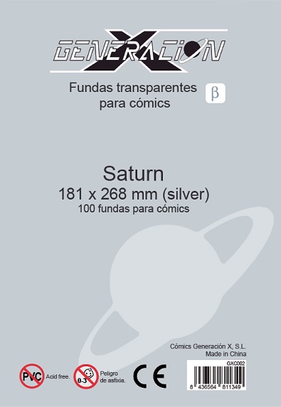 FUNDAS ZACATRUS COMICS SILVER SATURN 181X268 MM