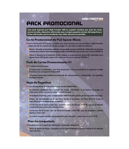 HIGH FRONTIER 4 PACK PROMOCIONAL