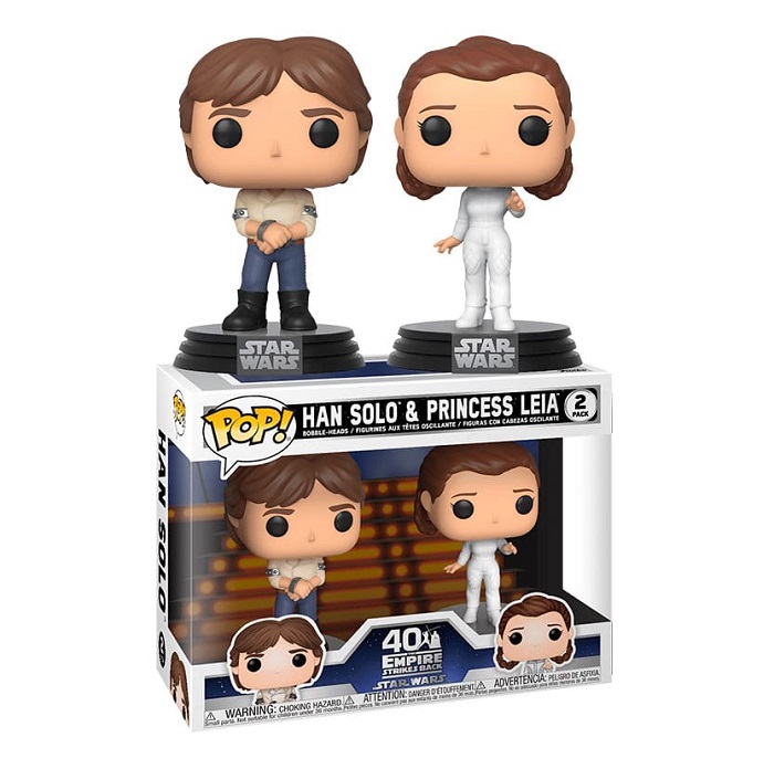 STAR WARS PACK DE 2 POP! MOVIES VINYL FIGURAS HAN & LEIA EMPIRE STRIKES BACK 40TH ANNIVERSARY 9 CM