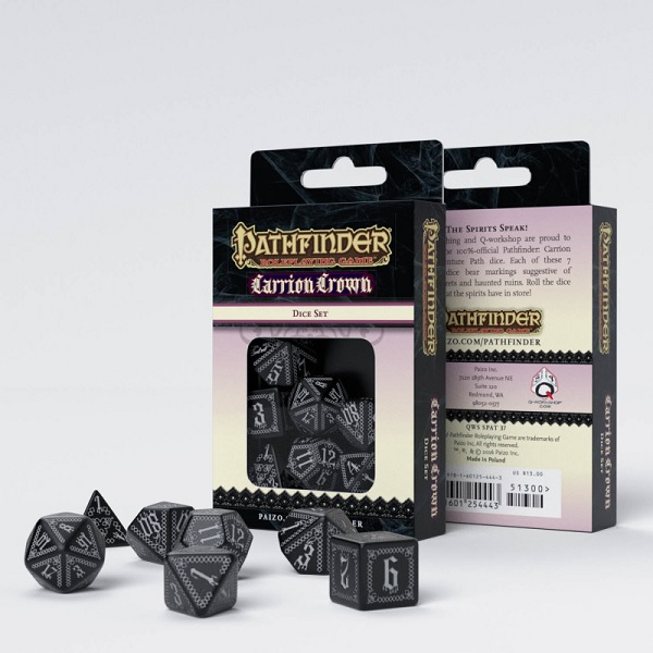 Q-WORKSHOP PATHFINDER CARRION CROWN PACK DE DADOS (7)